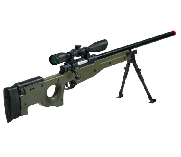 Lancer Tactical 470 FPS MB06 Airsoft Single Bolt Action Sniper Rifle with Scope and 0.2g 6mm BBS Bipod 